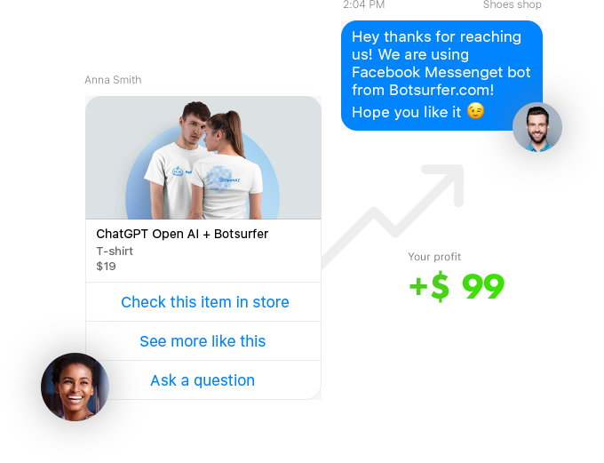 Botsurfer Facebook chatbot builder features